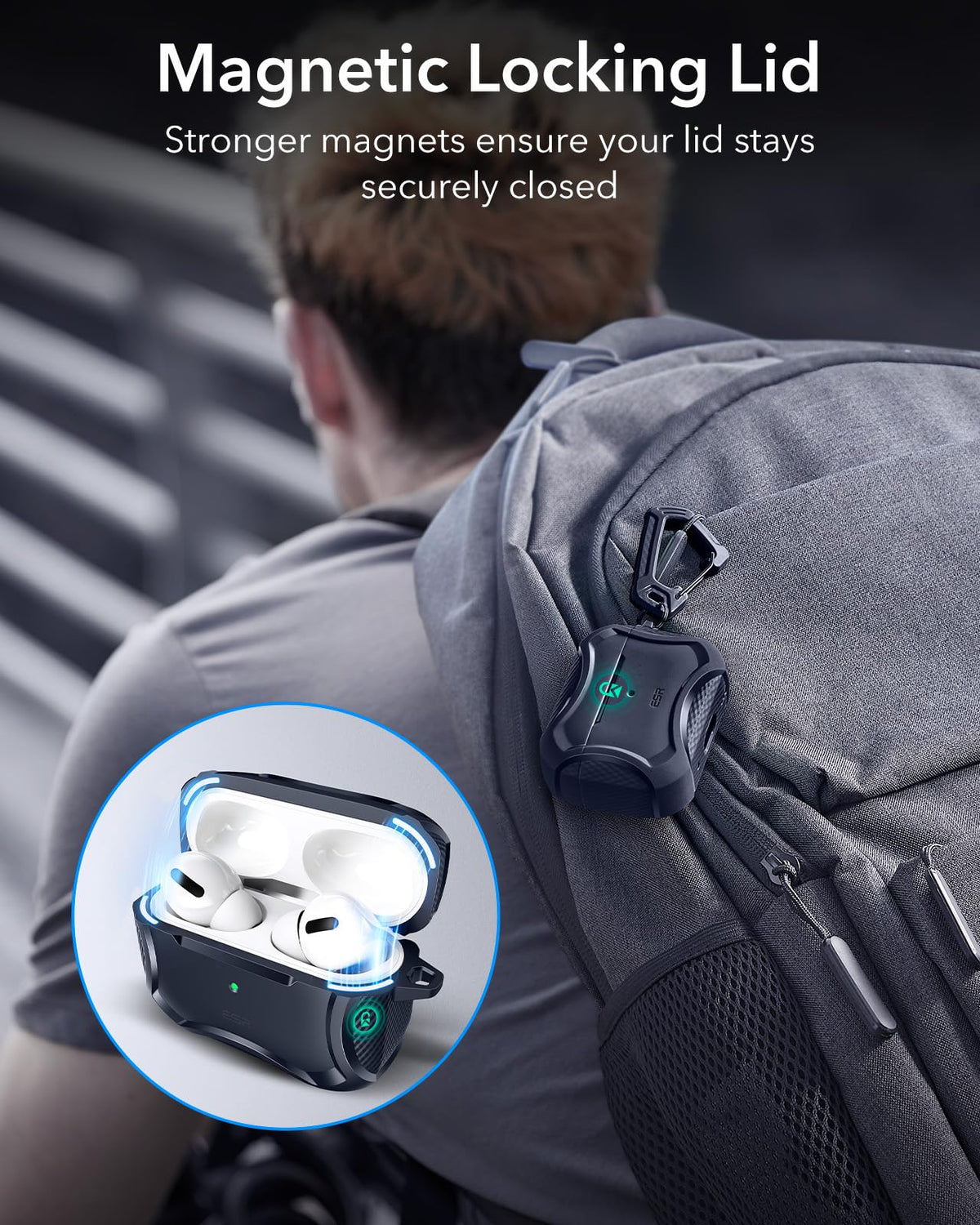 ESR AirPods Pro 2 case shows visible status light cutout for charging checks