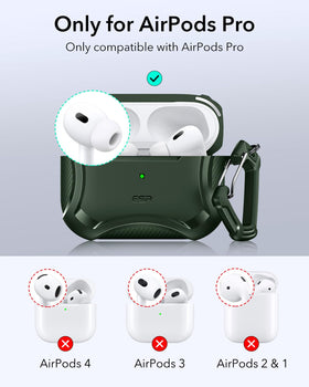ESR AirPods Pro 2 green case back with MagSafe magnet for easy wireless charging.