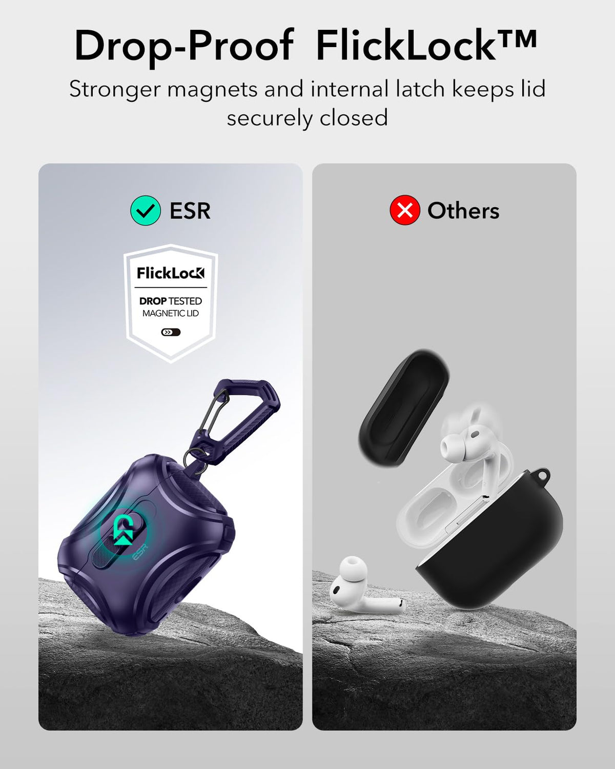 ESR Air Guard corner detail showing reinforced shock protection benefit