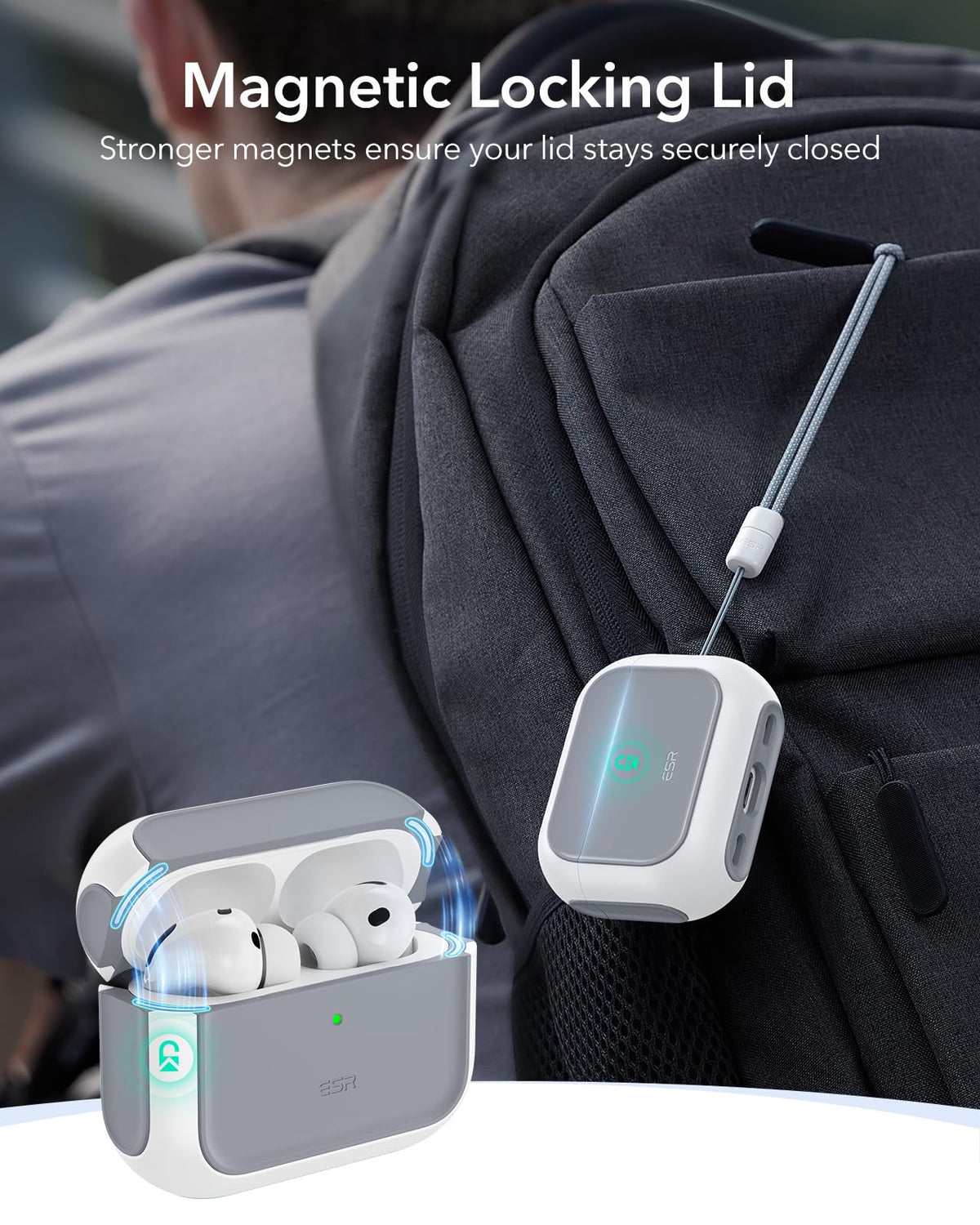 ESR AirPods Pro 3 Case braided cord for secure carrying