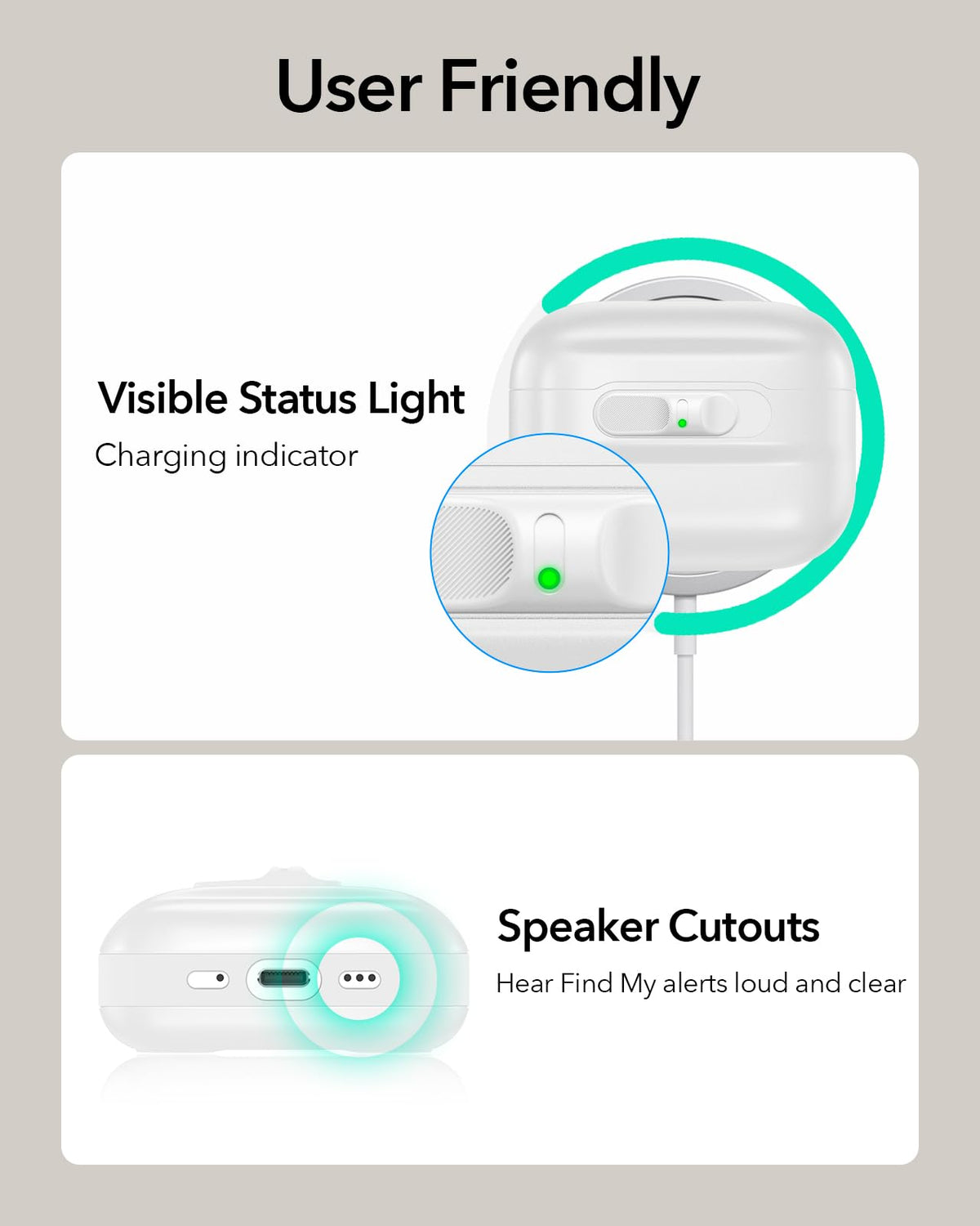 ESR AirPods Pro 3 case compatibility with MagSafe and wireless charging.