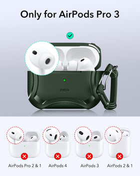 ESR AirPods Pro 3 Case Cyber Green magnetic lid demonstrates secure closure