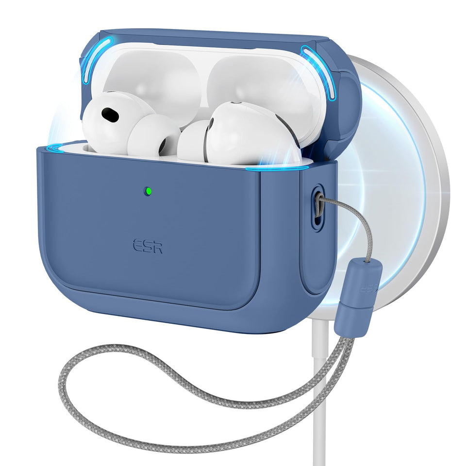 ESR AirPods Pro 3 Case dark blue, front view, lightweight protection for everyday use.