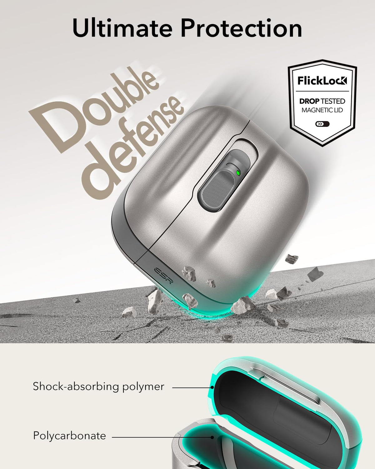 ESR AirPods Pro 3 case Find My cutouts with clear speaker alerts