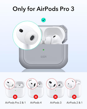 ESR AirPods Pro 3 case gray back view showing MagSafe alignment feature