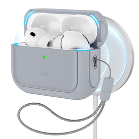 ESR AirPods Pro 3 case gray front view with protective shell for daily use