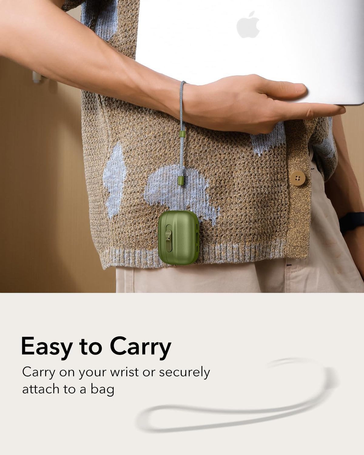 ESR AirPods Pro 3 Case green, Find My alerts stay clear with speaker cutouts.