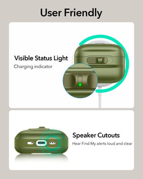 ESR AirPods Pro 3 Case green, durable shell detail for everyday protection.