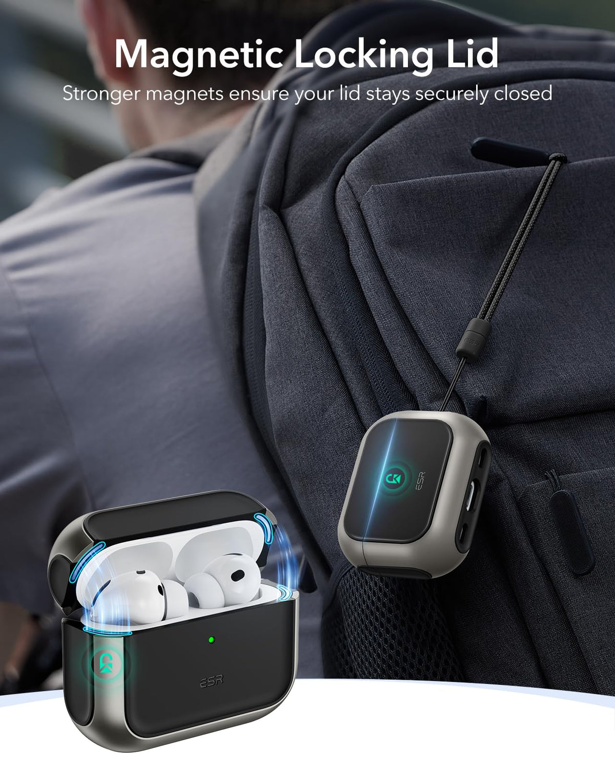 ESR AirPods Pro 3 case hybrid protection image showcasing ultra-hard shell and soft core