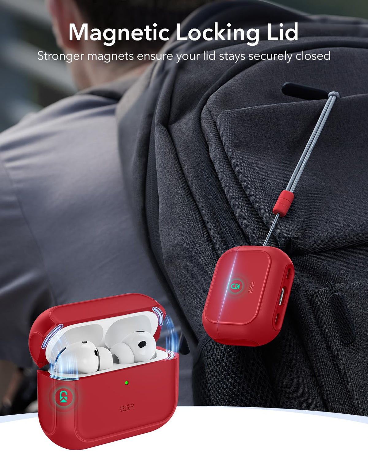 ESR AirPods Pro 3 Case hybrid shell and shock absorbing core guard edges.