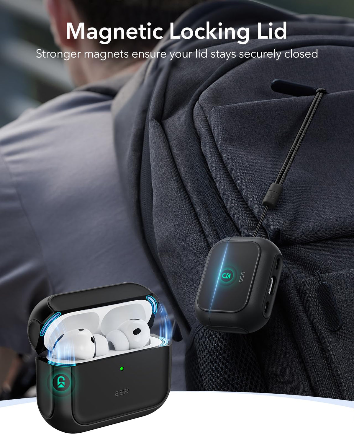 ESR AirPods Pro 3 case lanyard strap for hands-free carrying