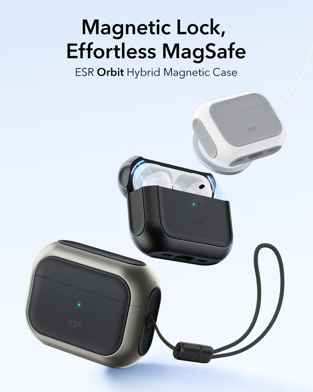 ESR AirPods Pro 3 case with MagSafe back for easy wireless charging alignment