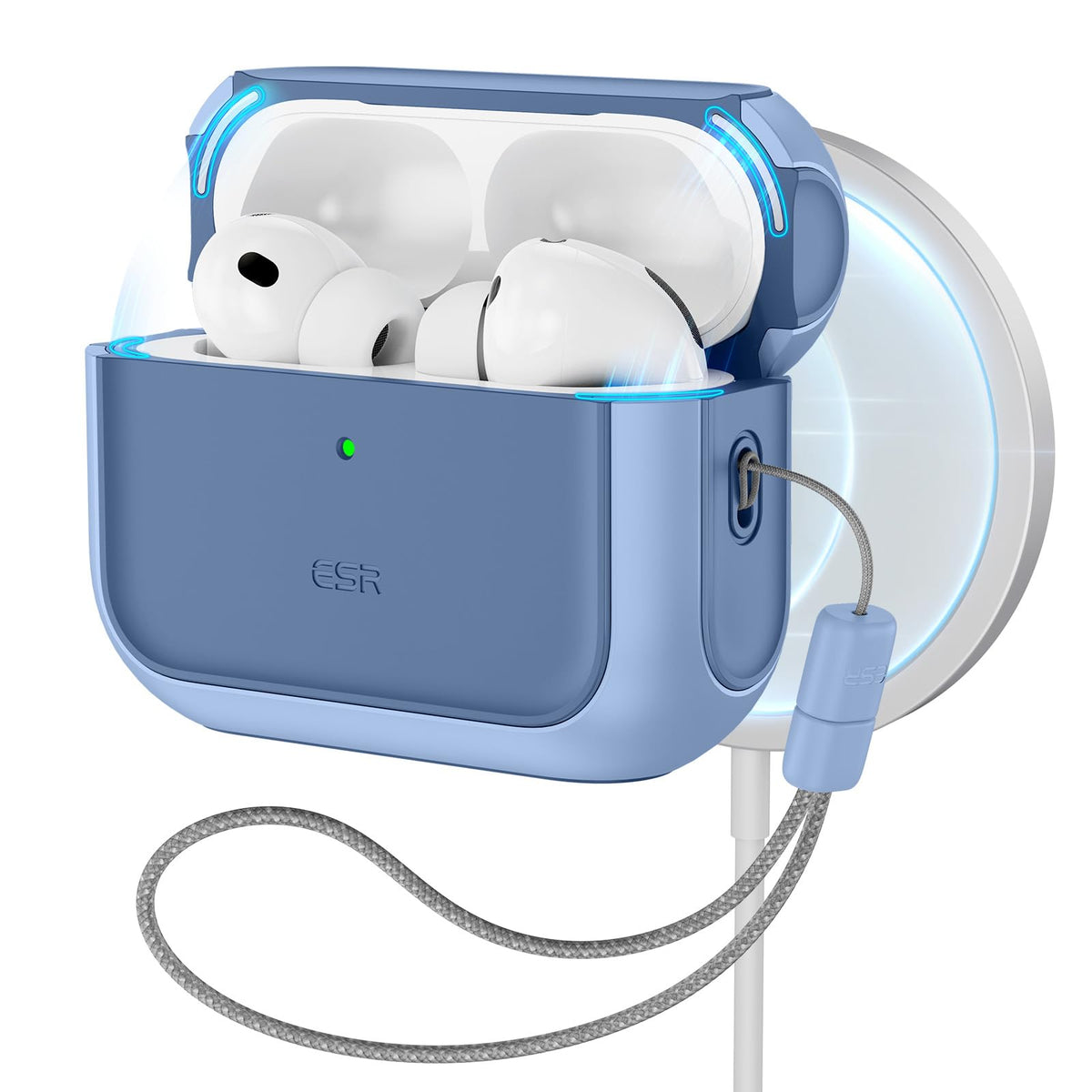 ESR AirPods Pro 3 case navy blue front view showing the slim protective shell.