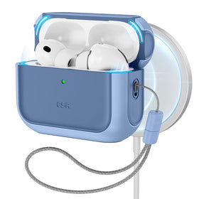 ESR AirPods Pro 3 case navy blue front view showing the slim protective shell.