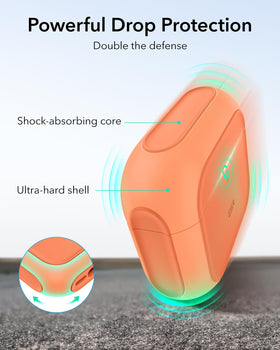 ESR AirPods Pro 3 Case orange speaker cutouts for Find My alerts.