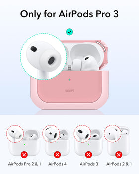 ESR AirPods Pro 3 Case pink side view highlights slim profile for easy carrying