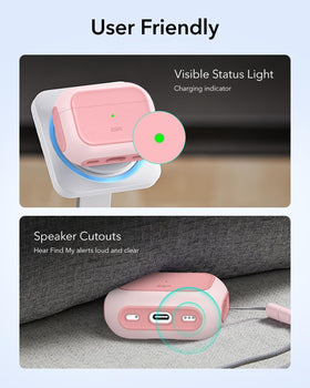 ESR AirPods Pro 3 Case pink texture closeup reveals sturdy finish