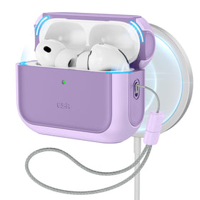 ESR AirPods Pro 3 Case purple front view, compact protection for on-the-go.