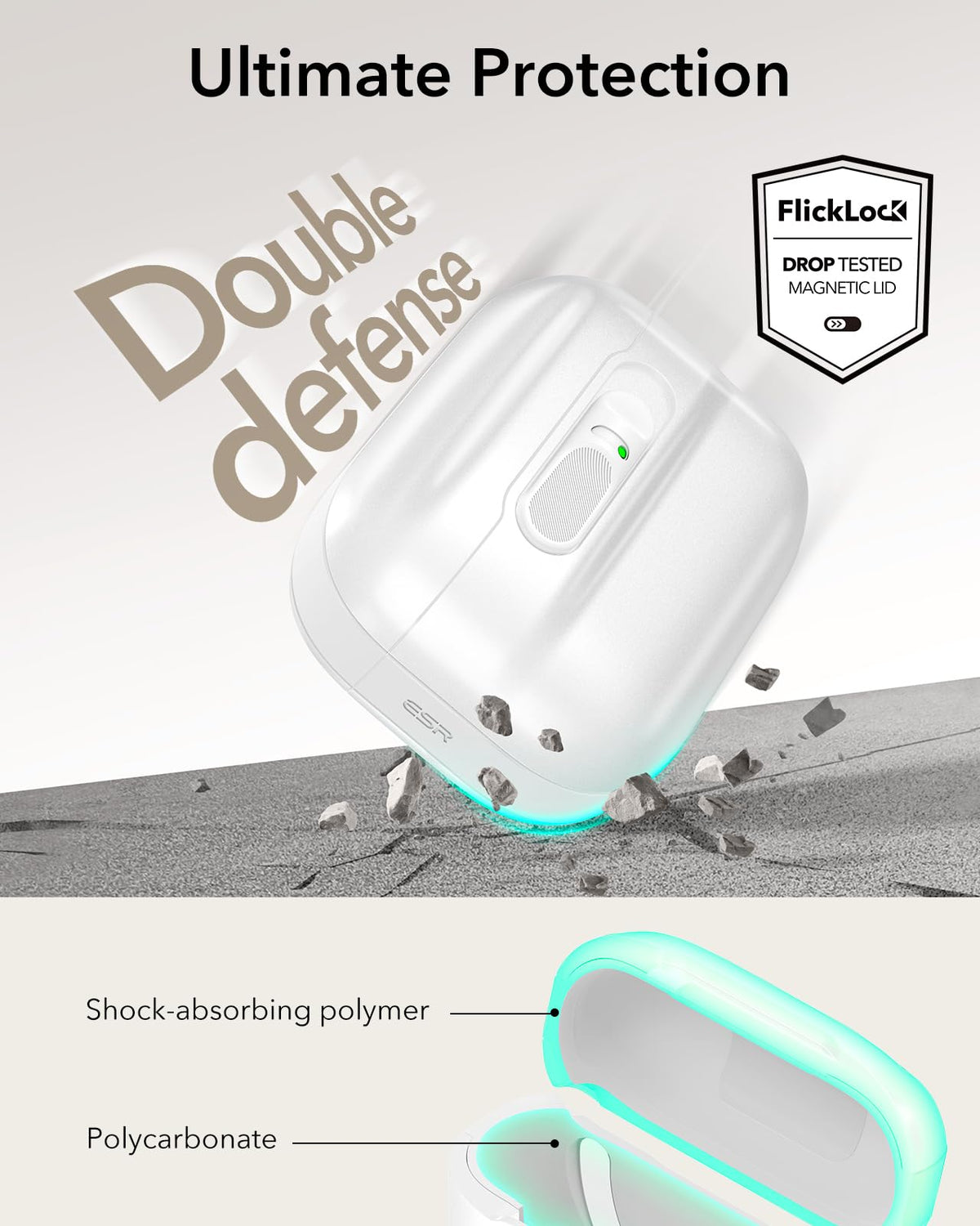 ESR AirPods Pro 3 case speaker cutouts for alerts.