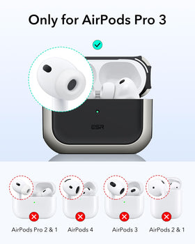 ESR AirPods Pro 3 case titanium side view highlighting a slim, grippable profile