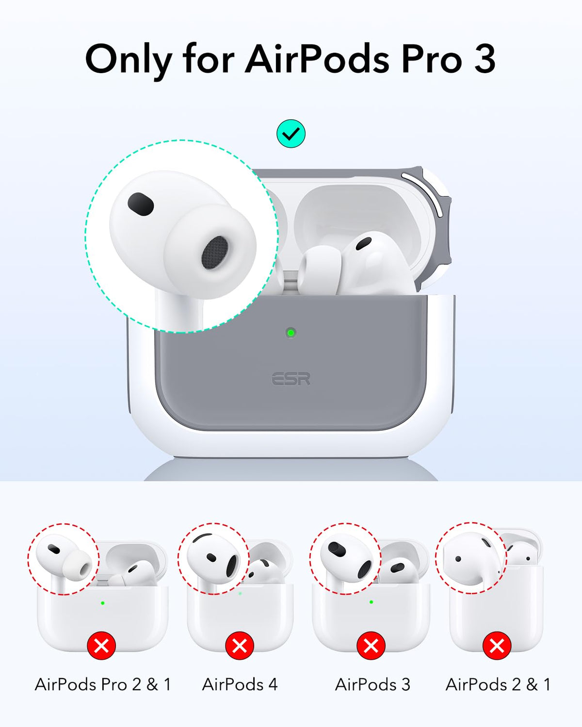 ESR AirPods Pro 3 Case ultra-hard shell protects against drops