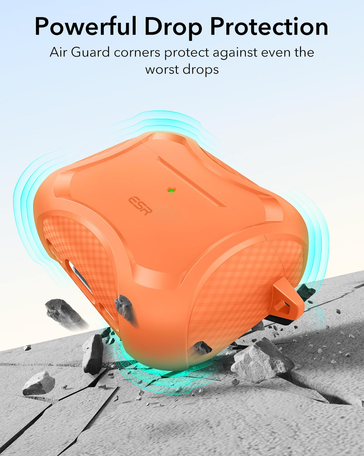 ESR AirPods Pro 3 case supports USB-C cable charging compatibility.