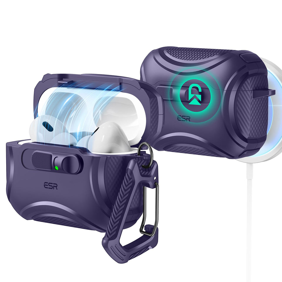 ESR front packaging showing purple case and secure protection benefit
