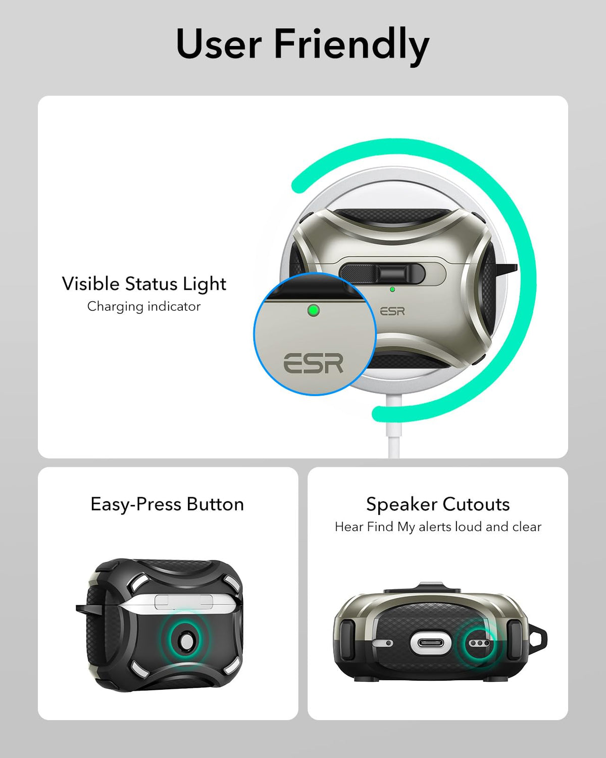 ESR AirPods Pro Case 12-month protection and support included.