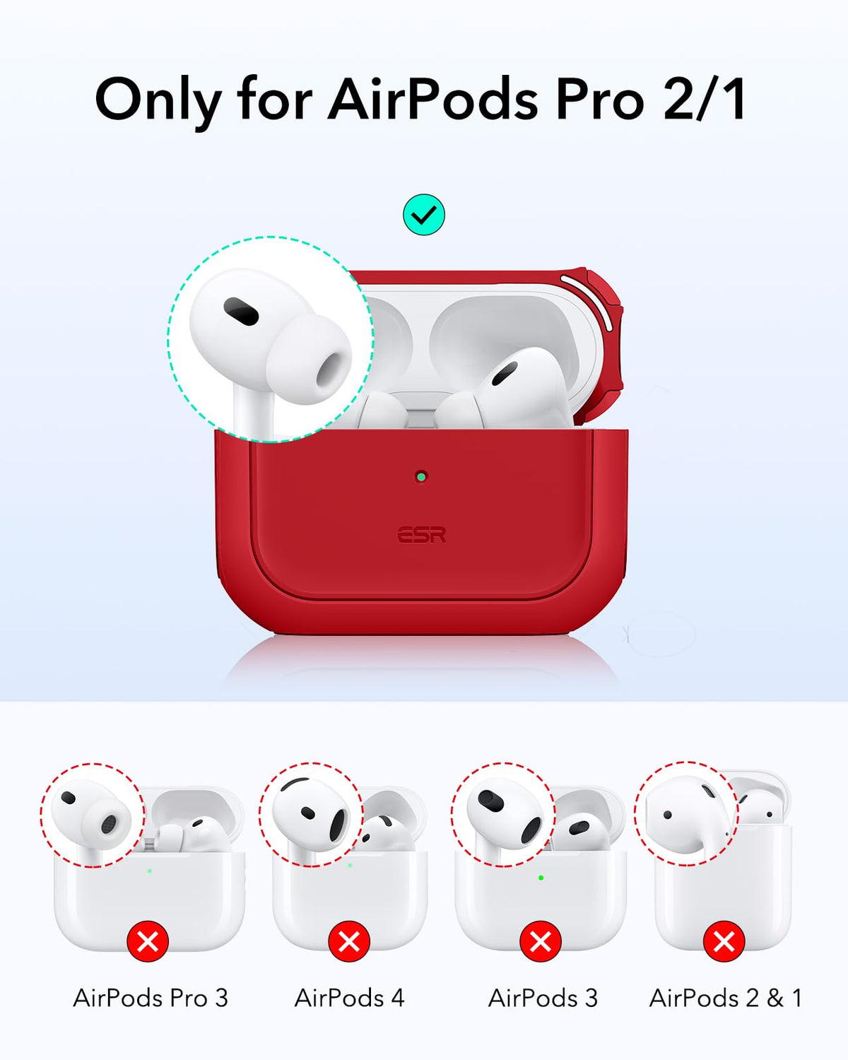 ESR AirPods Pro case with braided lanyard for easy carry on the go
