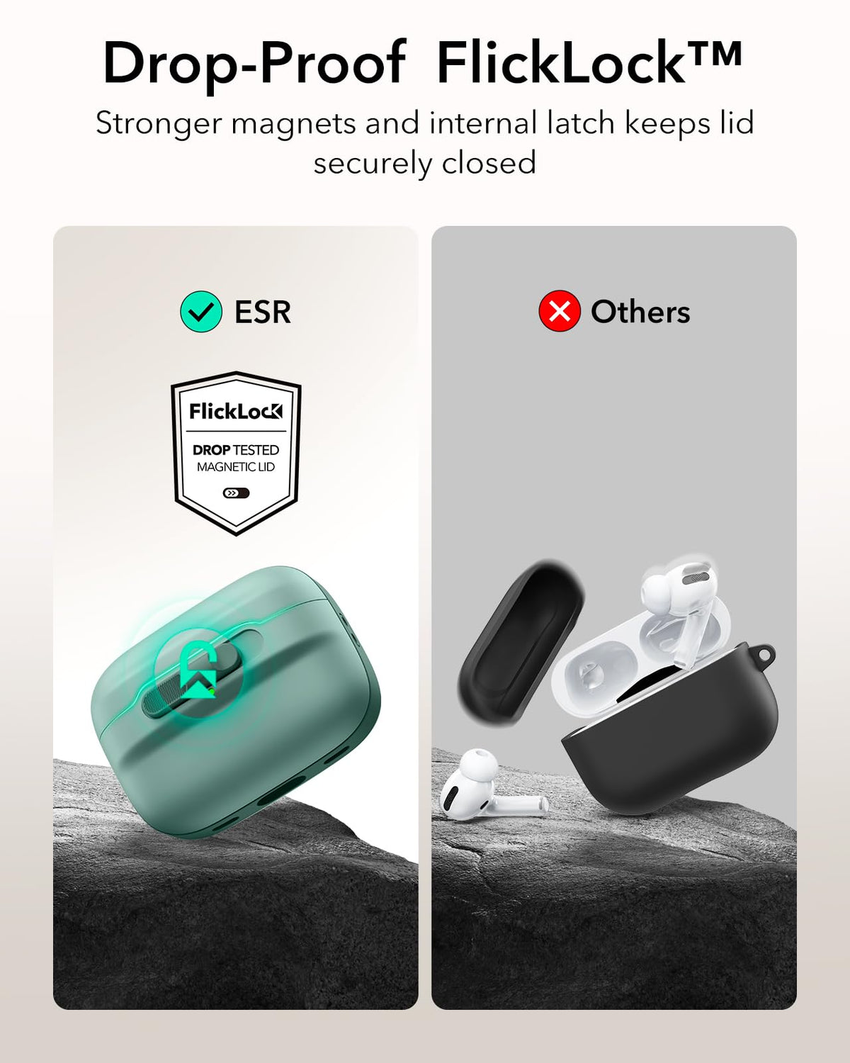 ESR AirPods Pro Case Green hybrid durability for everyday use