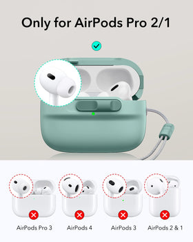 ESR AirPods Pro Case Green rear view showing slide-open feature