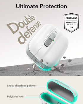 Inner latch keeps the earbuds secure during drops