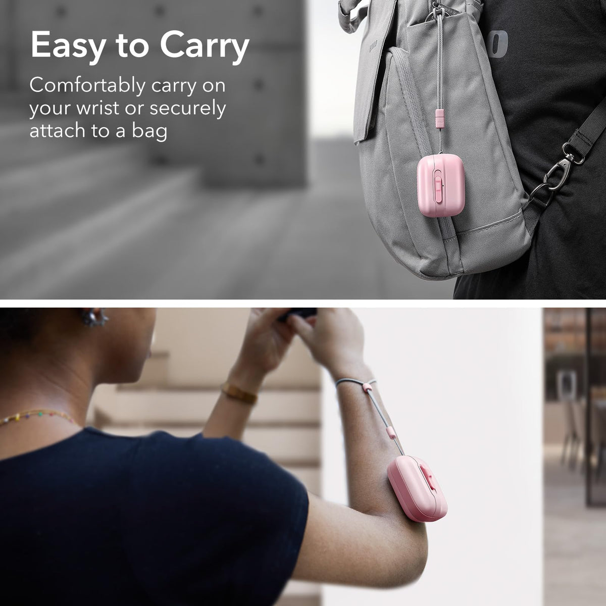 ESR AirPods Pro Case pink, internal core adds drop protection