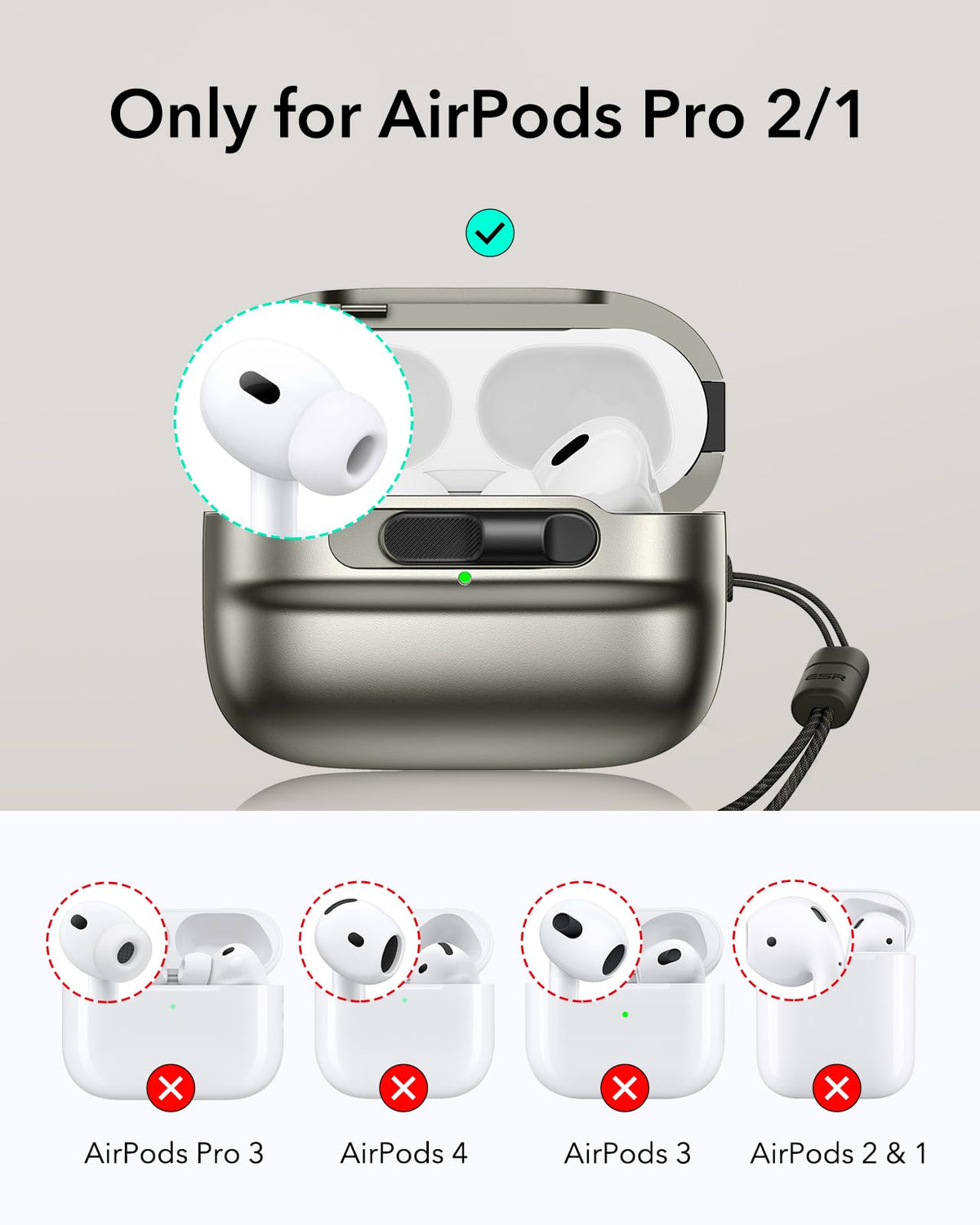 ESR AirPods Pro Case lid-lock demonstrates secure magnetic closure.