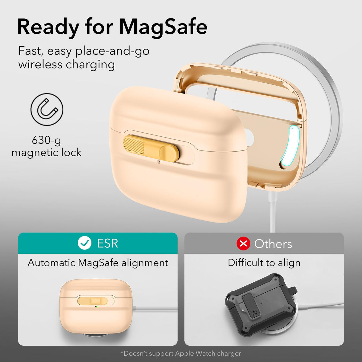 ESR AirPods Pro case yellow color closeup for high visibility