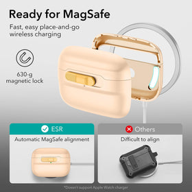 ESR AirPods Pro case yellow color closeup for high visibility