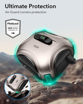 ESR Desert Titanium AirPods 4 interior cradle for snug fit.