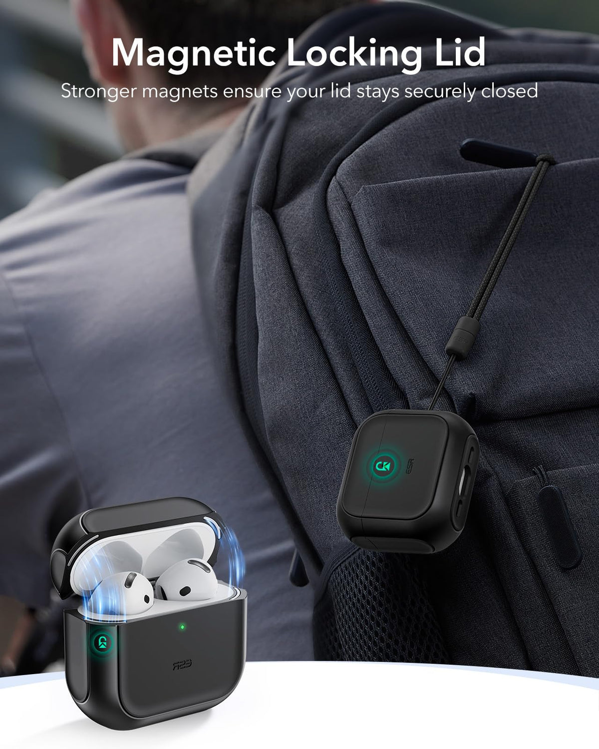 ESR AirPods 4 drop-protection shell guards the charging case.