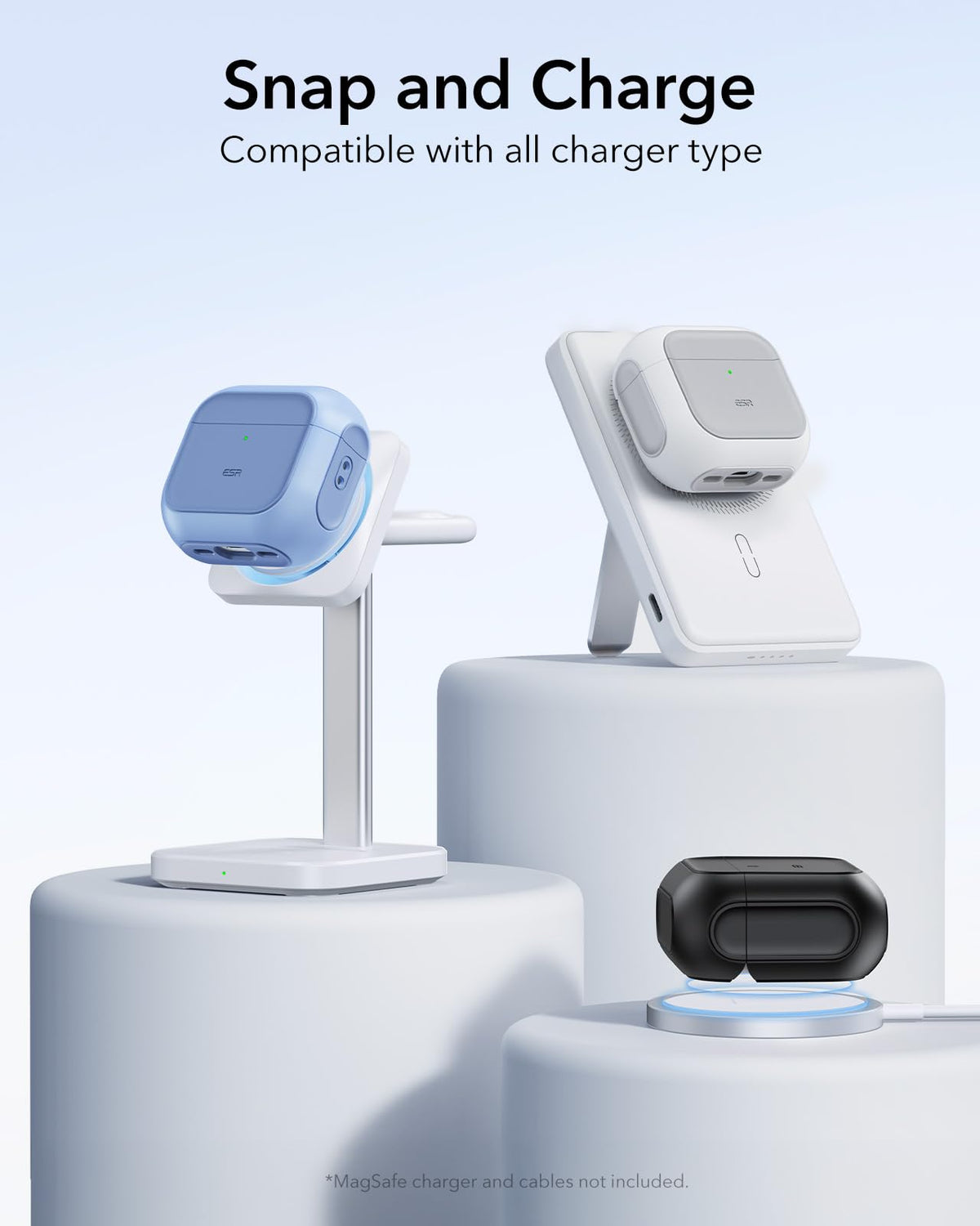 ESR AirPods 4 magnetic lid lock for quick, confident closure.