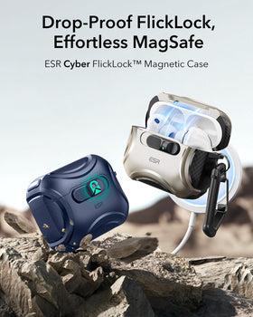 ESR rear view of built-in MagSafe magnets showing reliable wireless charging benefit