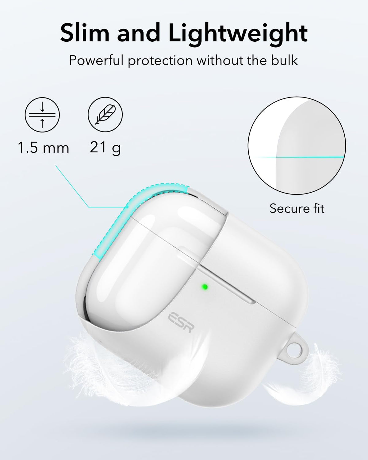 ESR Cloud Series held in hand to show size and comfortable non-slip silicone grip
