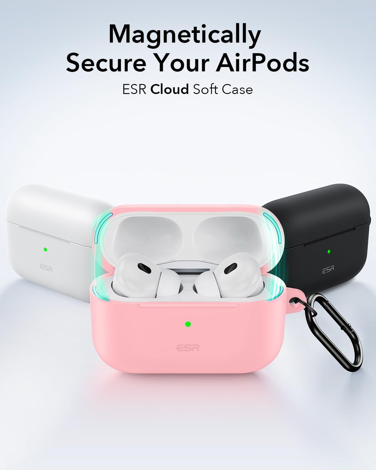 ESR Cloud Series pink silicone case with silky feel and firm grip