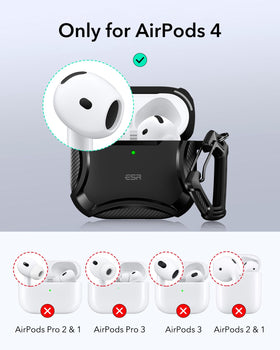 ESR Cyber Series AirPods 4 Case back view highlighting reinforced corners