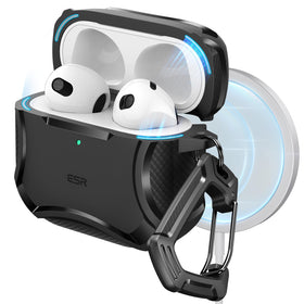ESR Cyber Series AirPods 4 Case front view showing MagSafe compatibility for easy charging