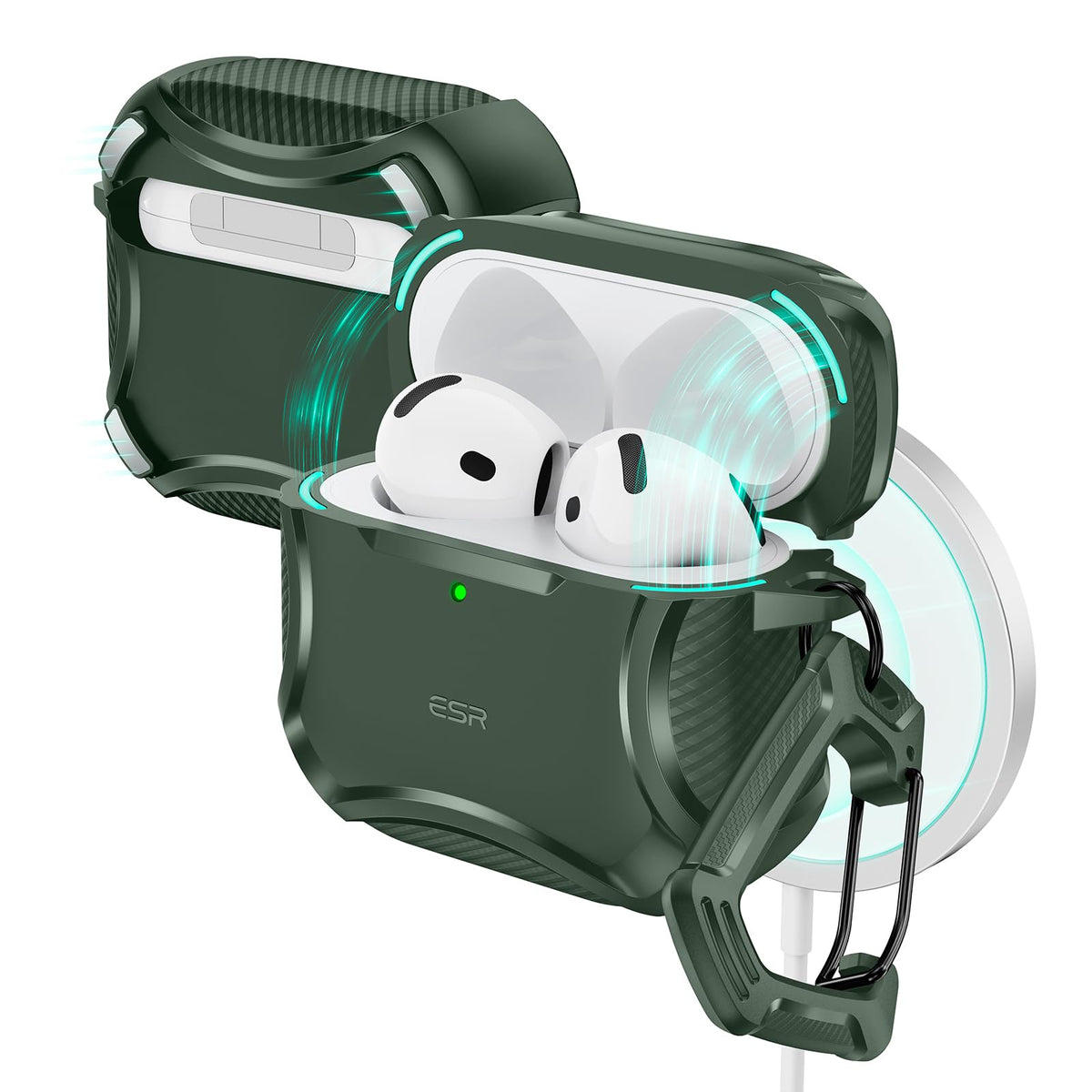 ESR Cyber Series AirPods 4 Case with MagSafe back magnets for secure wireless charging