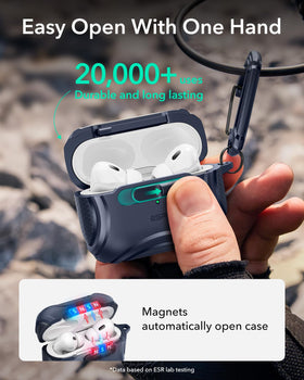 Back view focusing on MagSafe alignment with AirPods Pro 2 case