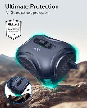 Drop-protection emphasis showing rugged build during a drop