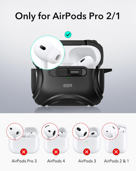 ESR Cyber Series AirPods Pro 2 case back view showing MagSafe compatibility.