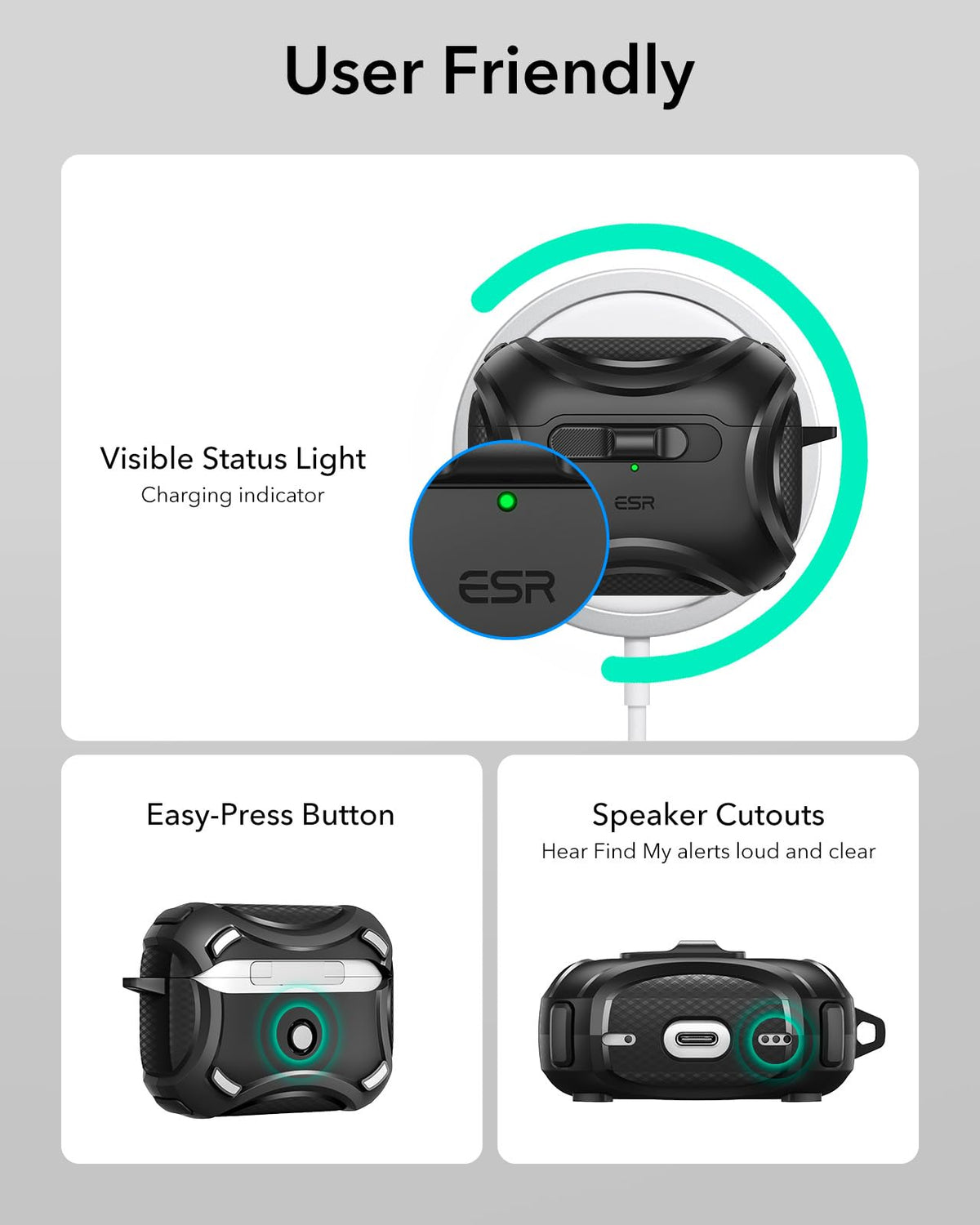 ESR Cyber Series AirPods Pro 2 case packaging included with contents.