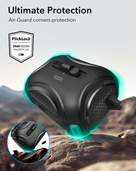 ESR Cyber Series AirPods Pro 2 case polymer material texture on exterior.
